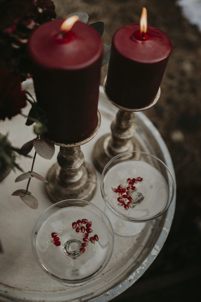 candele rosse e cocktail - wedding planner